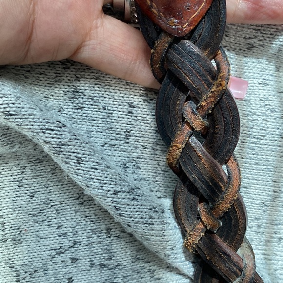 Woman’s Brown Classic Braided Belt Genuine Leather Buckle 1" Wide |Size M - Picture 9 of 9